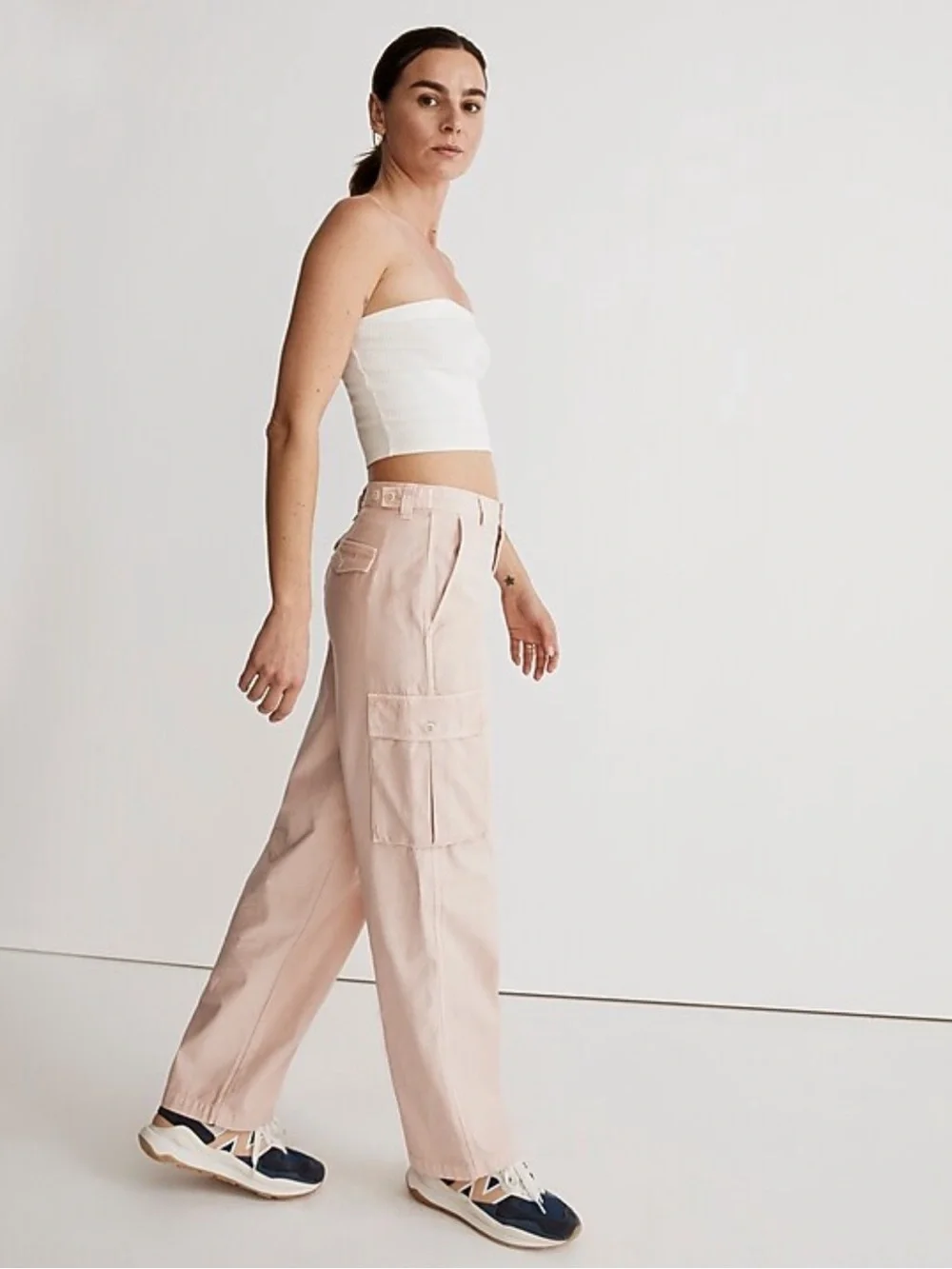 Madewell Low-Slung Straight Cargo Pants Size 24 French Vanilla Cream Utility